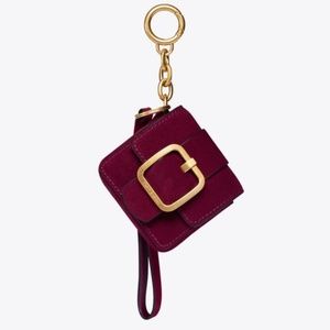TORY BURCH Sawyer Mini Bag Key Fob In Imperial Garnet NWT